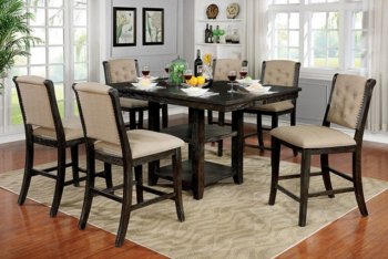 Ledyard 7Pc Counter Ht Dining Set CM3576WN-PT in Dark Walnut [FADS-CM3576WN-PT-Ledyard]