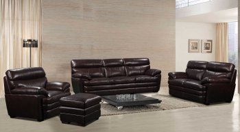 Scottsdale Sofa & Loveseat Set in Brown Leather - Leather Italia [LIS-Scottsdale-3322-Brown-177245]