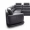 Camino Sectional Sofa in Black Full Leather by ESF w/ Bed