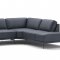 Manhattan Sectional Sofa in Dark Gray Leather by ESF