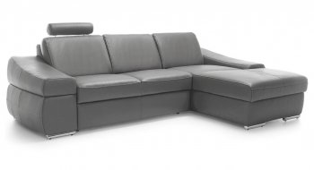 Coco Sectional Sofa in Grey Full Leather by ESF w/ Bed & Storage [EFSS-Coco Grey]