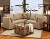 Beige Fabric Modern Sectional Sofa w/Optional Ottoman