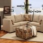 Beige Fabric Modern Sectional Sofa w/Optional Ottoman