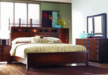 Warm Tobacco Finish Contemporary Bedroom w/Optional Casegoods [MCBS-829 Eco Chic]