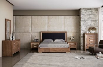 Ibiza Bedroom Set in in Natural Walnut by Whiteline w/Options [WLBS-Ibiza Walnut]