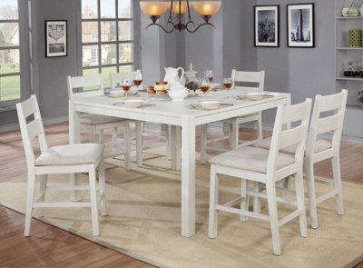 Glenfield 7Pc Counter Ht Dining Set CM3882PT in Weathered White