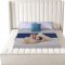 Kiki Upholstered Bed in Cream Velvet Fabric by Meridian