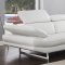 Pandora Sectional Sofa in White Leather by Whiteline