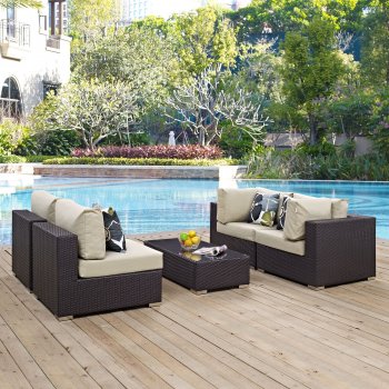 Convene Outdoor Patio Sectional Set 5Pc EEI-2356 by Modway [MWOUT-EEI-2356-Convene]