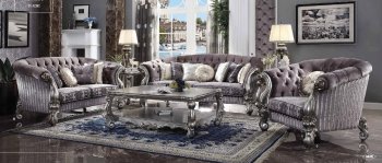 Versailles Sofa 56825 in Velvet & Antique Platinum by Acme [AMS-56825-Versailles]