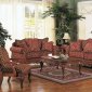 Floral Chenille Fabric Two-Tone Traditional Sofa w/Options