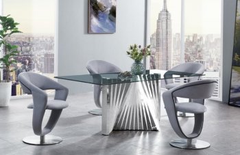 D2056DT Dining Table by Global w/Optional D8110DC Grey Chairs [GFDS-D2056DT-D8110DC-GR]