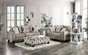 Basie Sofa SM5156 in Gray Burlap Weave Fabric w/Options [FAS-SM5156-Basie]