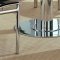 Stainless Steel Modern Dinette w/Glass Top Rotating Table