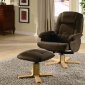 Brown Padded Microfiber Leisure Chair w/Ottoman