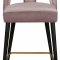 Akoya Counter Stool 795 Set of 2 Pink Velvet Fabric - Meridian