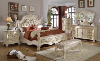 Monaco Bedroom in Antique Style White w/Optional Case Goods [MRBS-Monaco]