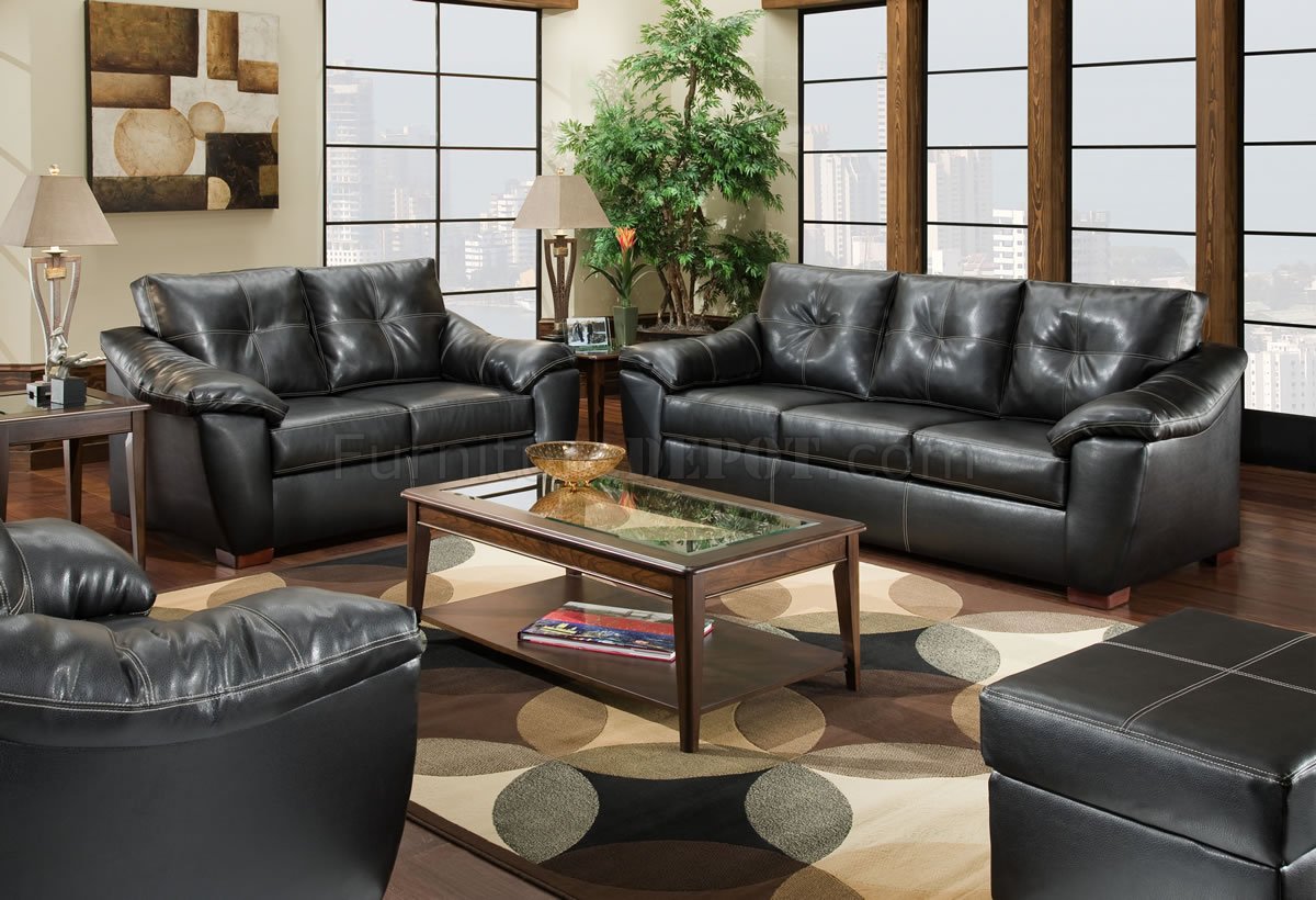 bonded leather sofa & loveseat set