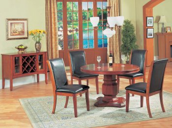 Light Brown Finish Transitional 5Pc Dining Set w/Round Top [YTDS-PR5250-Prewitt]