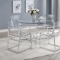 Keeling Dining Set 5Pc 108501 Clear & Chrome by Coaster