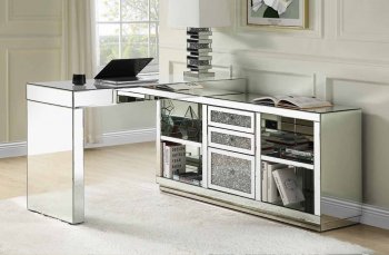 Noralie Writing Desk 93118 in Mirrored by Acme w/USB Port [AMOD-93118 Noralie]