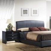 B280UPH Bedroom Set in Black w/Uphostered Bed & Optionas