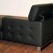 Black Leather Sectional Sofa with Tufted Sides