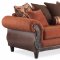 Multi-Tone Fabric Traditional Living Room Sofa w/Rolled Arms