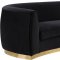 Julian Sofa 620 in Black Velvet Fabric by Meridian w/Options