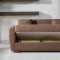 Elegant Truffle Microfiber Living Room with Storage Sleeper Sofa