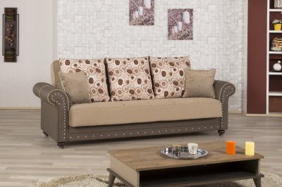 Viva Mode Sofa Bed in Brown Fabric by Casamode