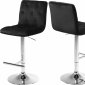 Contempo Bar Stool 711 Set of 4 Black Velvet Fabric by Meridian