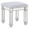 Allora Vanity Set 930242 in Metallic Silver by Coaster w/Stool