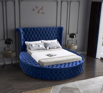 Luxus Velvet Bed in Navy by Meridian w/Options [MRB-Luxus Navy]