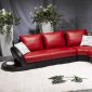 Red & Black Leather Modern Two-Tone Sectional Sofa