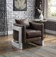 Betla Accent Chair AC01987 Espresso Leather & Aluminum by Acme