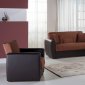 Power Rainbow Brown Sofa Bed & Loveseat Set in Fabric Istikbal