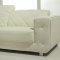 White Button Tufted Leather Modern Sectional Sofa w/Steel Legs