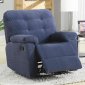 Blue Corduroy Fabric Modern Rocker Recliner Chair w/Pillow Arms