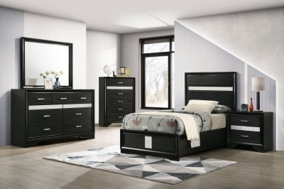 Miranda Kids Bedroom Set 4Pc 206306 Black by Coaster w/Options