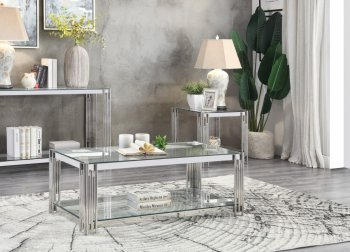 Porfirio 3Pc Coffee & End Table Set 3645 - Chrome - Homelegance [HECT-3645-30-Porfirio]