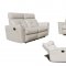 8501 Reclining Sofa in White Half Leather by ESF w/Options