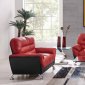 U9105 Sofa & Loveseat Set in Red & Black by Global w/Options