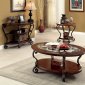 May Coffee & 2 End Tables Set CM4326 in Brown Cherry w/Options