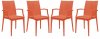 Weave 4Pc Set Indoor/Outdoor Chairs MCA19OR -Orange - LeisureMod