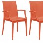 Weave 4Pc Set Indoor/Outdoor Chairs MCA19OR -Orange - LeisureMod