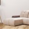 Bullet Plus Sectional in Ivory & Brown Fabric by ESF w/Bed