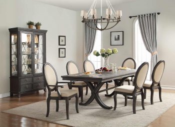 Lindley Dining Table 1947-96 Dusty Gray by Homelegance w/Options [HEDS-1947-96 Lindley]