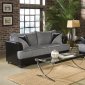 Two-Tone Grey & Black Contemporary Living Room w/Wood Block Legs