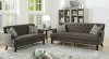 F6527 Sofa & Loveseat Set in Ash Black Fabric by Boss